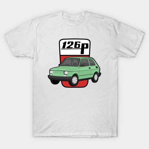 126P Car maluch 126 light green T-Shirt by creative.z